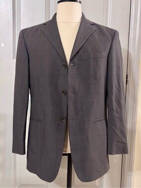 Geoffrey Beene Gray PinStripe Jacket 38 S W 32 100% Wool 3 Buttons Colombia